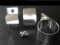 Mobile Preview: Klemmlampenhalter (Paar), D: 42 mm, Edelstahl, Klemmung erfolgt durch Scheinwerferschraube