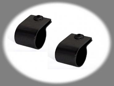 Klemmlampenhalter (Paar), D: 76 mm, Edelstahl schwarz "seidenmatt" beschichtet, Klemmung erfolgt durch Scheinwerferschraube