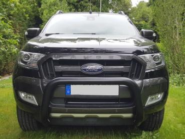 EU-Personenschutzbügel D: 76 mm, Edelstahl schwarz matt pulverbeschichtet, inkl. EG-Genehmigung für Ford Ranger Modell 2016