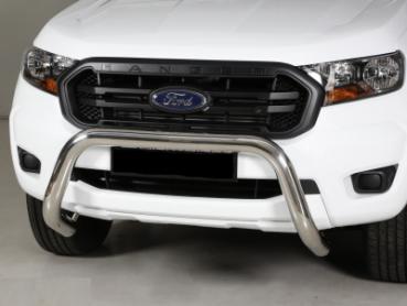 EU-Personenschutzbügel, D: 76 mm  für Ford Ranger Modell 2019, Edelstahl poliert, inkl. EG-Genehmigung
