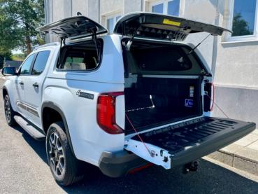 Hardtop mit manuellen Seitenklappen, kabinenhoch, in Wagenfarbe lackiert für VW Amarok Doppelkabiner, Modell 2023