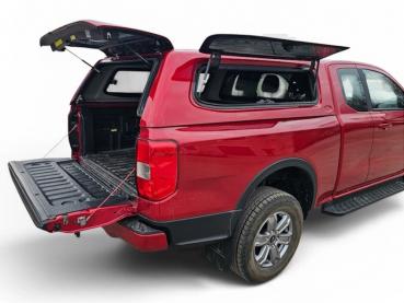 Preview: Hardtop mit Schiebefenster (Fahrerseite) und Klappfenster (Beifahrerseite), in Wagenfarbe lackiert, für Ford Ranger Xtra-Cab (1,5-Kabiner), Modell 2023