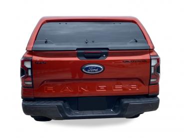 Hardtop mit aufklappbarer Seitenscheibe (Beifahrerseite), mit aufstellbarer Seitenscheibe (Fahrerseite) in Wagenfarbe lackiert, für Ford Ranger Doppelkabiner, Modell 2023