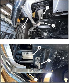 Preview: EU-Frontschutzrohr D: 70 mm inkl. Unterfahrschutzplatte, schwarz matt pulverbeschichtet, inkl. EG-Genehmigung für Ford Ranger Modell 2023