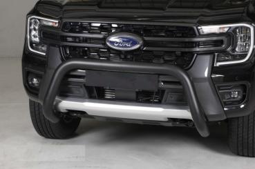 EU-Personenschutzbügel, D: 76 mm  für Ford Ranger Modell 2023, Edelstahl schwarz matt pulverbeschichtet, inkl. EG-Genehmigung
