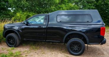 Preview: Hardtop mit aufklappbaren Seitenscheiben, hohe Ausführung, für Ford Ranger Einzelkabiner, Modell 2023