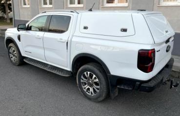 Hardtop mit seitlichen Klappen und Heckklappe, in Frozen White / Carbonised Grey / Agate Black lackiert, für Ford Ranger Doppelkabiner, Modell 2023