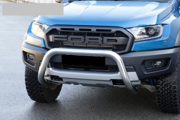 EU-Personenschutzbügel D: 76 mm, Edelstahl poliert, inkl. EG-Genehmigung für Ford Ranger Raptor Modell 2019
