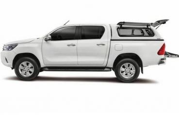 Preview: Hardtop mit aufklappbaren Seitenscheiben, in Wagenfarbe lackiert, kabinenhoch, für Toyota Hilux Doppelkabiner, Modell 2021