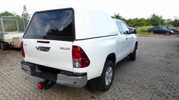 Hardtop ohne Seitenscheiben, Farbe: Weiß, erhöhte Bauform, inkl. ABE für Toyota Hilux X-tra Cab, 1,5-Kabiner, Modell 2021