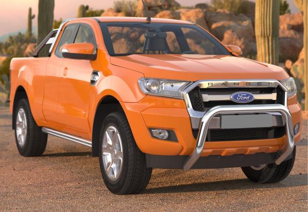 EU-Personenschutzbügel D: 76 mm, Edelstahl poliert, inkl. EG-Genehmigung für Ford Ranger Modell 2019