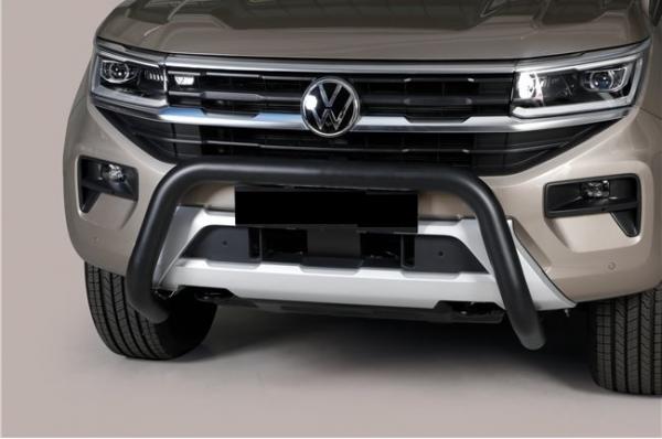 EU-Frontschutzbügel, D: 76 mm, Edelstahl schwarz matt pulverbeschichtet, inkl. EG-Genehmigung, für VW Amarok Modell 2023
