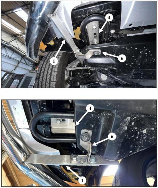 EU-Frontschutzrohr D: 70 mm inkl. Unterfahrschutzplatte, schwarz matt pulverbeschichtet, inkl. EG-Genehmigung für Ford Ranger Modell 2023